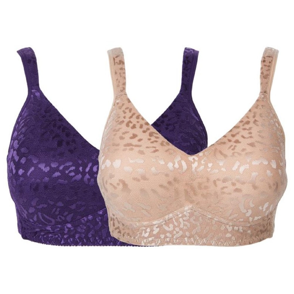 Rhonda Shear Jacquard Molded Cup Bra 2 Pack MEDIUM  (RS-20)